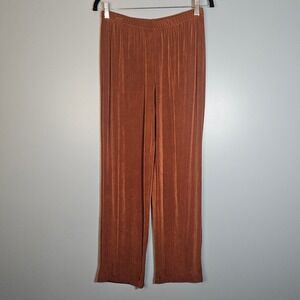 Citiknit Women's Brown Velour Wide Leg Palazzo Lounge Pants Size Small